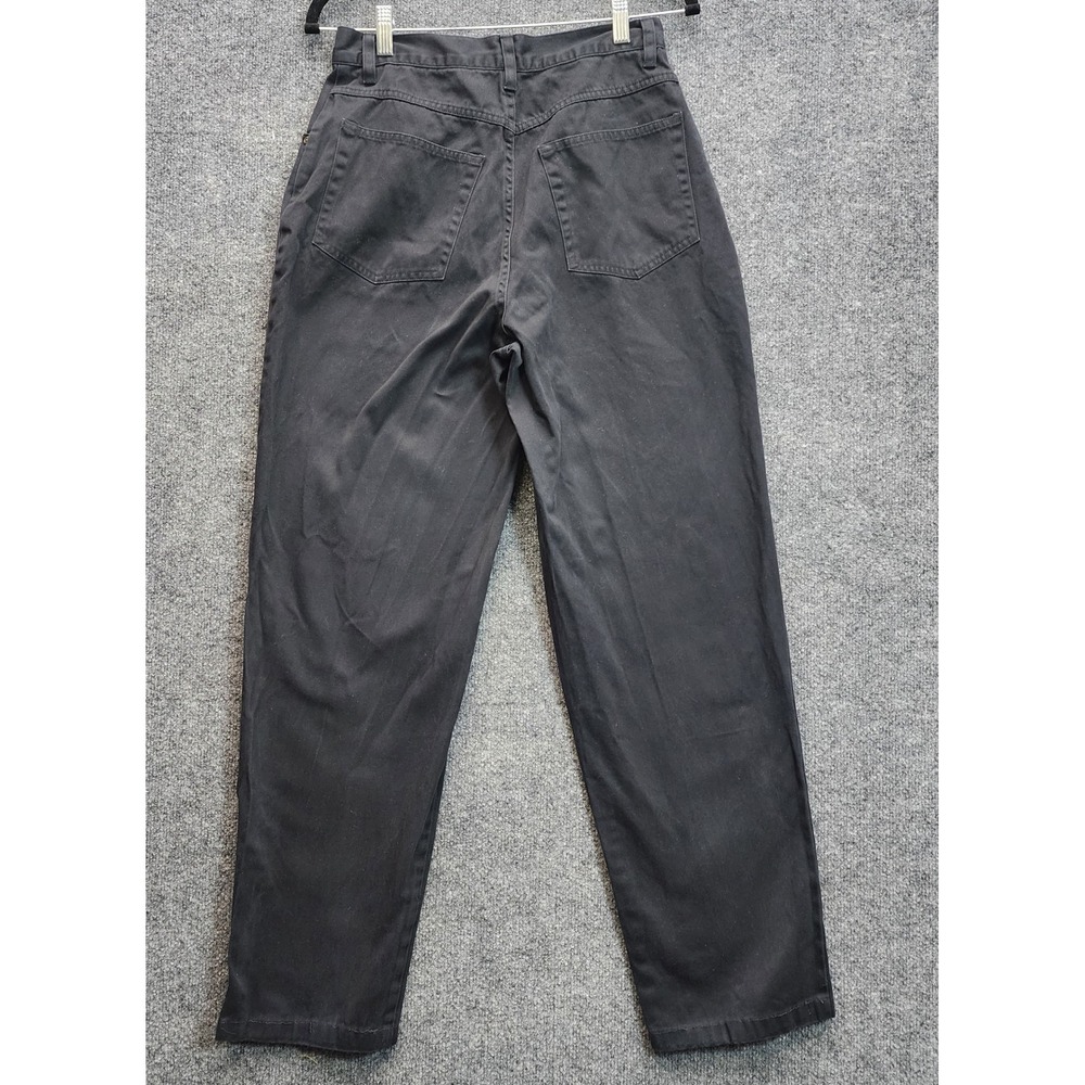 L.L.Bean Vintage Women's High Waist 90s Mom Tapered Black Chino Pants 10 Tall - Picture 2 of 8